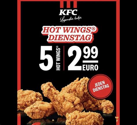 kfc dienstag hot wings|KFC original wrap via app Also 20 Hot wings for £7.99